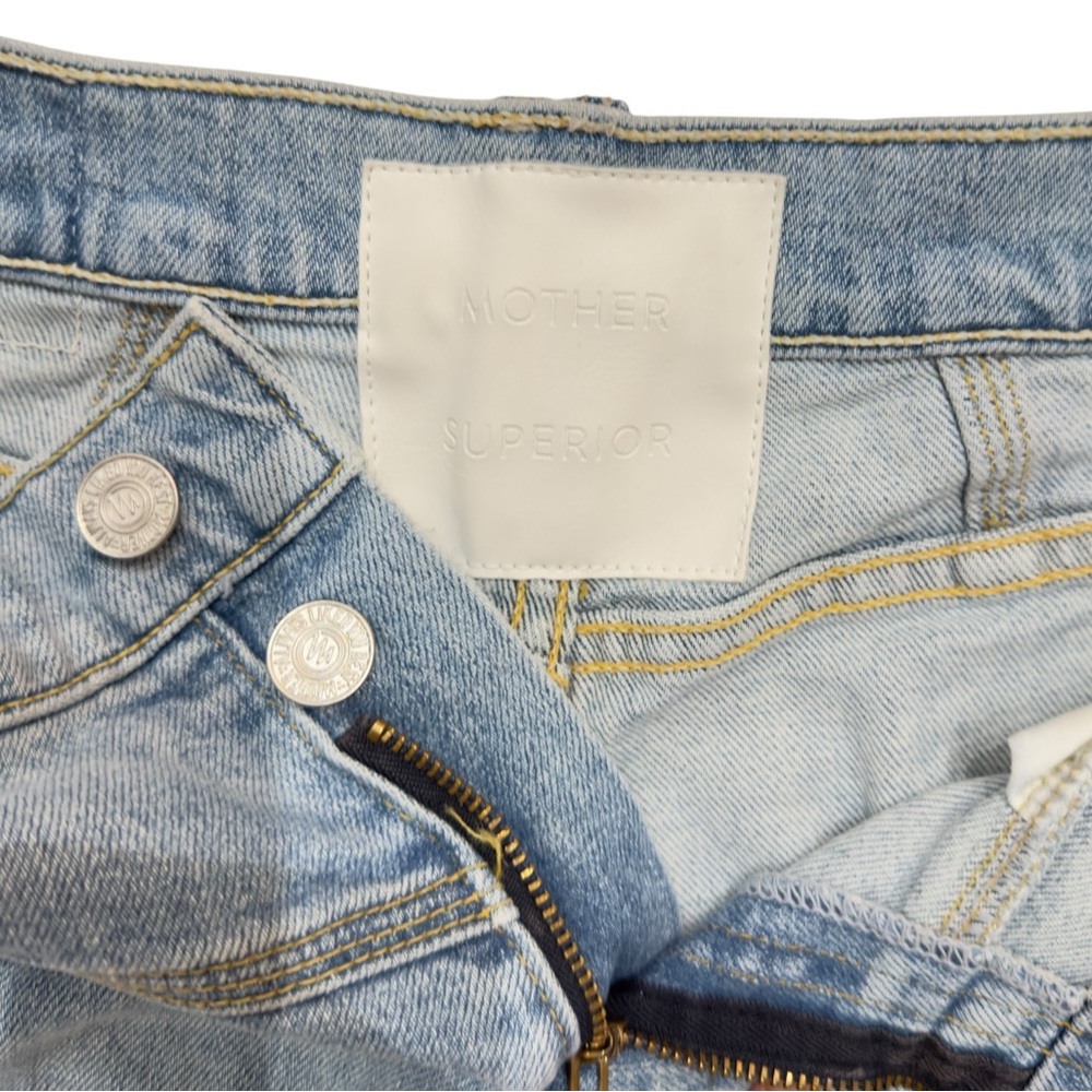 MOTHER Superior The Pleated Popular Peg Straight-Leg Jeans in Wash Intoxicated - Picture 4 of 8